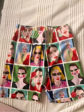 Women’s Multicolor Pop Art Print Stretch Shorts